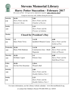 Harry Potter Staycation - Stevens Memorial Library