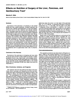 Effects on Nutrition of Surgery of the Liver