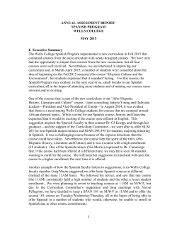 1 ANNUAL ASSESSMENT REPORT SPANISH PROGRAM WELLS