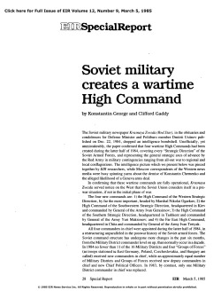 Soviet Military Creates a Wartime High Command