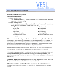 Six Strategies for Teaching Idioms