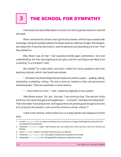 THE SCHOOL FOR SYMPATHY