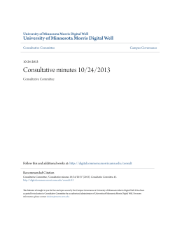 Consultative minutes 10/24/2013 - University of Minnesota, Morris