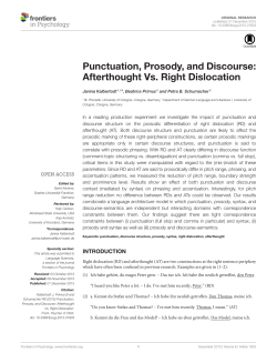 Punctuation, Prosody, and Discourse: Afterthought Vs. Right