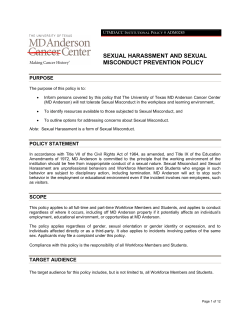 Sexual Harrassment and Sexual Misconduct Policy