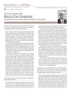 Ravi Zacharias Interview.indd