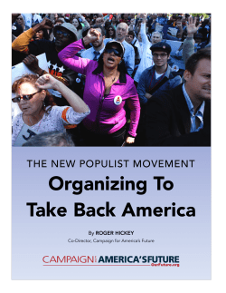 New Populism Roger Hickey text - Campaign for America`s Future