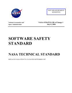 NASA Software Safety Standard - The International System Safety