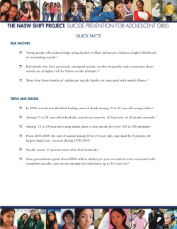 Quick Facts About Adolescents And Suicide