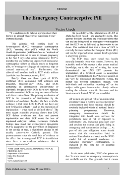 The Emergency Contraceptive Pill