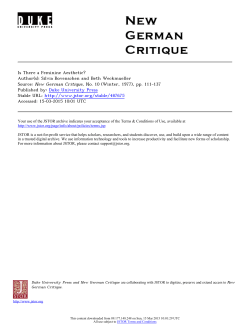 Is There a Feminine Aesthetic?