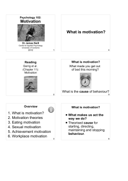 Motivation What is motivation?