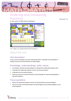 Ordering and comparing fractions