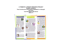 A THEMATIC LITERARY RESEARCH PROJECT English