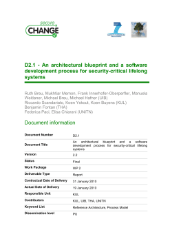 D2.1 - An architectural blueprint and a software development