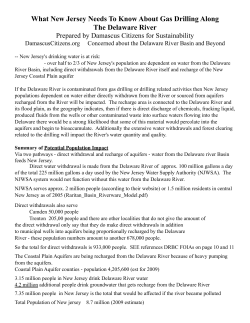 New Jersey water from the DRB - Damascus Citizens for Sustainability