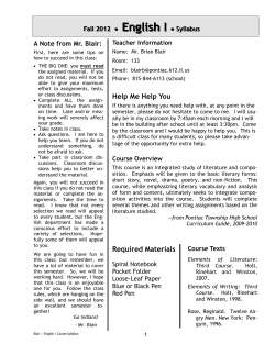 English I - Pontiac Township High School