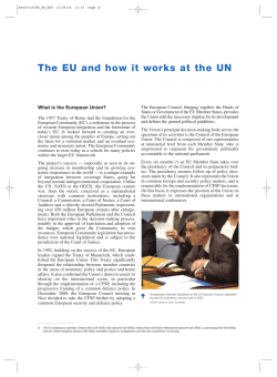 The EU and how it works at the UN