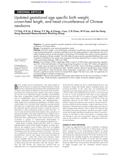 Updated gestational age specific birth weight, crown