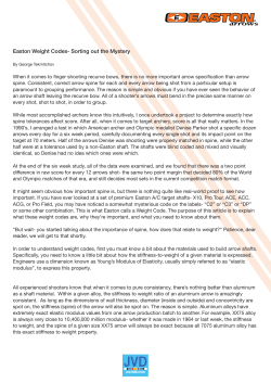 Easton Weight Codes- Sorting out the Mystery