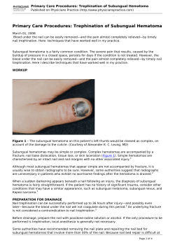 Primary Care Procedures: Trephination of