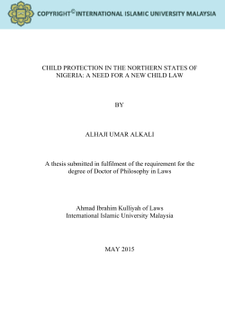 CHILD PROTECTION IN THE NORTHERN STATES - Library