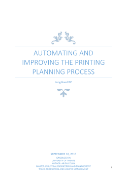 Automating and Improving the printing planning process