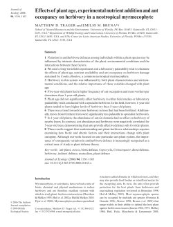 Effects of plant age, experimental nutrient addition