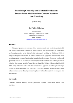Examining Creativity and Cultural Production