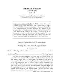 Worship the LORD in the Beauty of Holiness