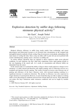 Explosives detection by sniffer dogs following strenuous physical