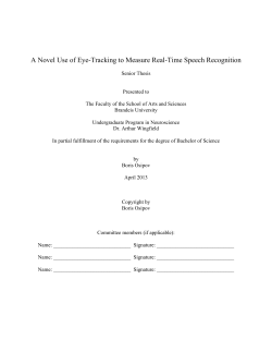 A Novel Use of Eye-Tracking to Measure Real-Time