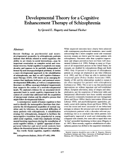 Developmental Theory for a Cognitive