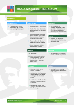 MCAA Magazine Feb. 2015 - Marie Curie Alumni Association