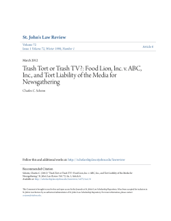 comment trash tort or trash tv?: food lion, inc. v. abc, inc., and tort