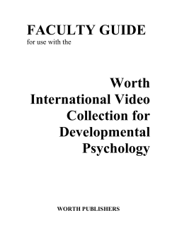 FACULTY GUIDE Worth International Video Collection for
