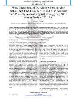 Phase Interactions of DL Alanine, hexa-glycine, NH4Cl, NaCl