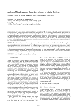 Analysis of Piles Supporting Excavation Adjacent to Existing