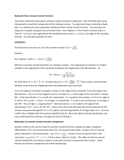 Bode plot from a known transfer function