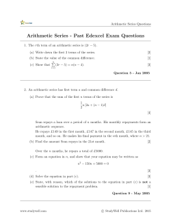 Arithmetic Series - Past Edexcel Exam Questions