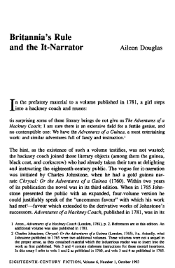 Britannia`s Rule and the It-Narrator - Eighteenth