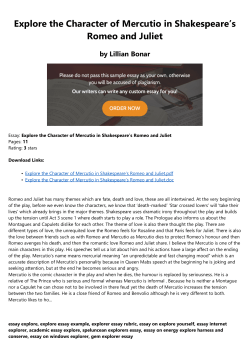 Explore the Character of Mercutio in