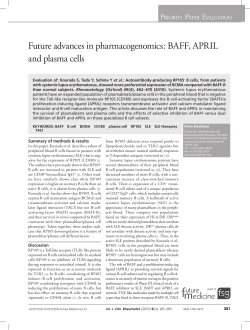 BAFF, APRIL and plasma cells
