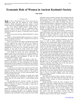 Economic Role of Women in Ancient Kashmiri Society