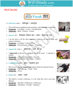 PDF 4 May 2016 1. Reluctant (Adj.) &ndash; अ न छुक / अस तु ट