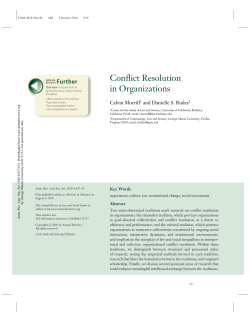Conflict Resolution in Organizations