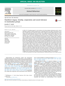 Hamilton`s legacy: kinship, cooperation and social