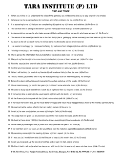 Time and Tense Chapter 5