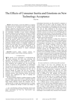 The Effects of Consumer Inertia and Emotions on New Technology