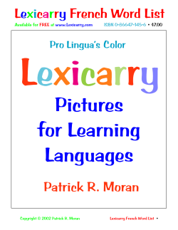 Lexicarry French Word List by Patrick R. Moran